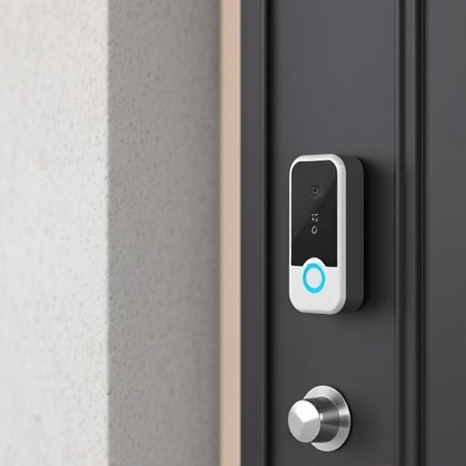 compact wireless doorbell at urban entry