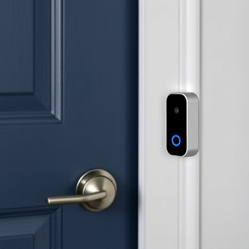 compact wireless doorbell at urban entry