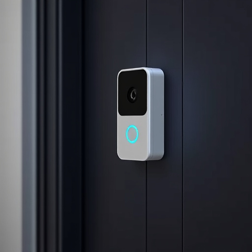 compact wireless doorbell at urban entry