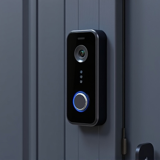 compact wireless doorbell at urban entry
