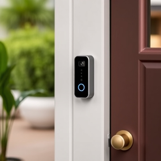 compact wireless doorbell at urban entry