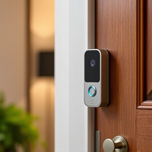 compact wireless doorbell at urban entry