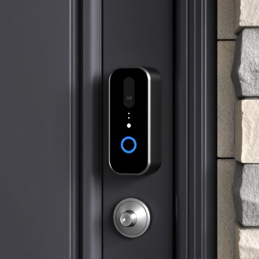 compact wireless doorbell at urban entry