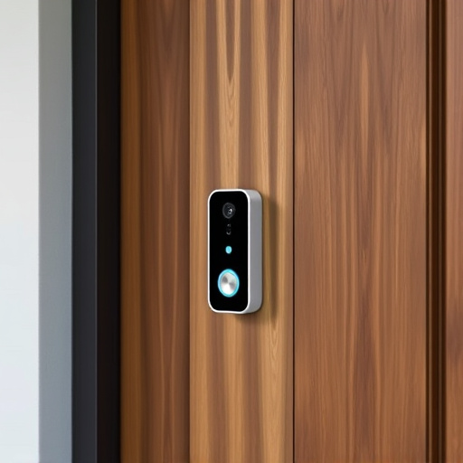 compact wireless doorbell at urban entry