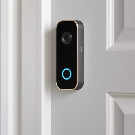 compact wireless doorbell at urban entry