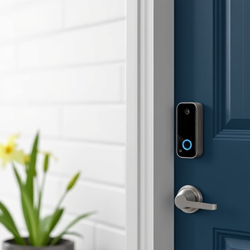compact wireless doorbell at urban entry