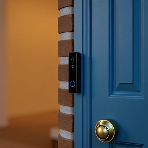 compact wireless doorbell at urban entry