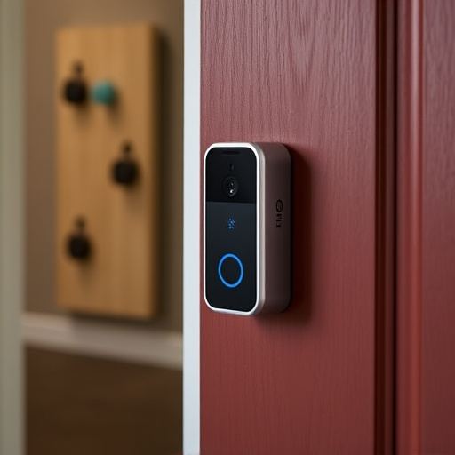 compact wireless doorbell at urban entry