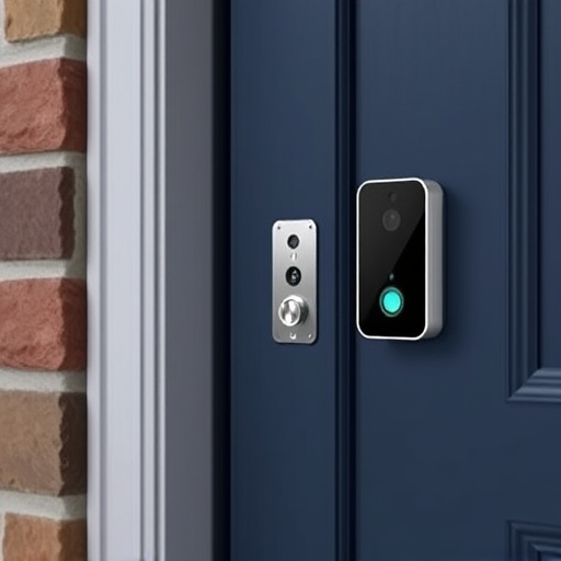 compact wireless doorbell at urban entry