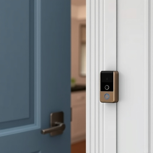 compact wireless doorbell at urban entry