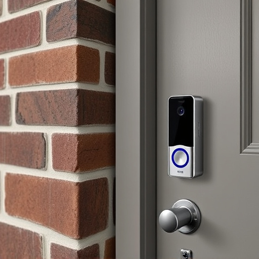 compact wireless doorbell at urban entry