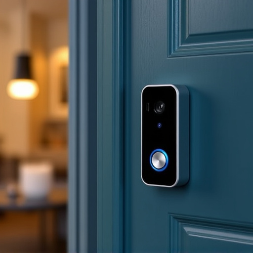 compact wireless doorbell at urban entry