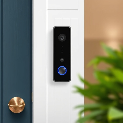 compact wireless doorbell at urban entry