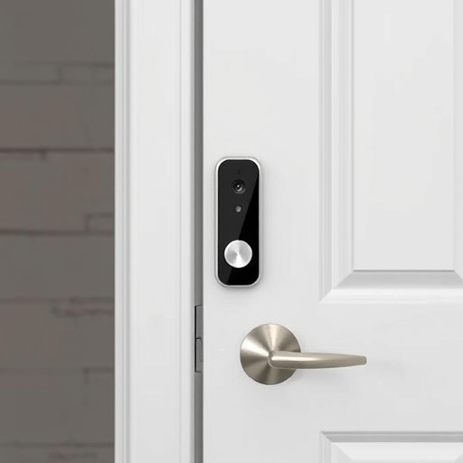 compact wireless doorbell at urban entry