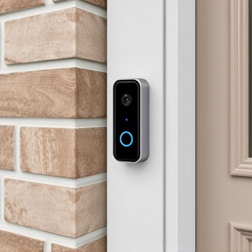 compact wireless doorbell at urban entry