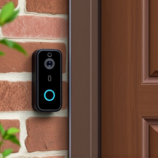 compact wireless doorbell at urban entry