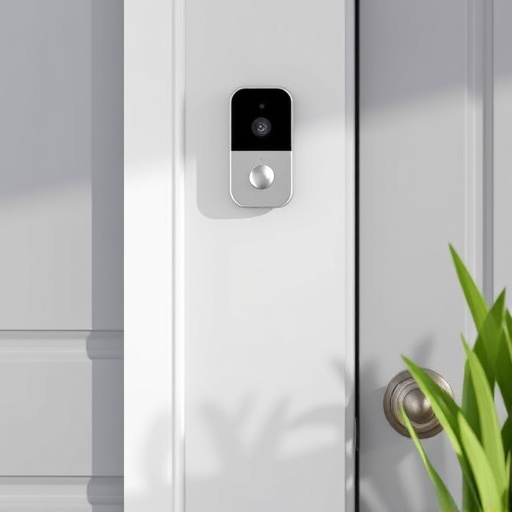 compact wireless doorbell at urban entry