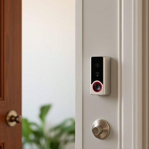 compact wireless doorbell at urban entry