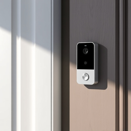 compact wireless doorbell at urban entry