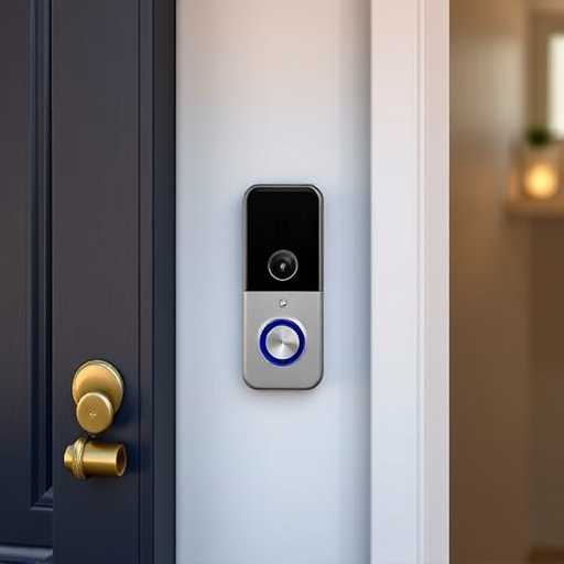 compact wireless doorbell at urban entry