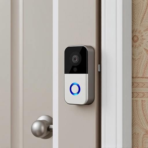 compact wireless doorbell at urban entry