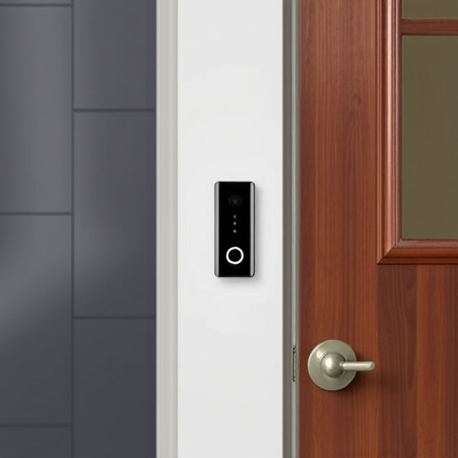 compact wireless doorbell at urban entry