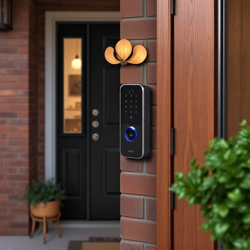 compact wireless doorbell at urban entry