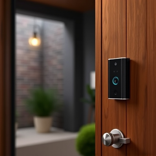 compact wireless doorbell at urban entry
