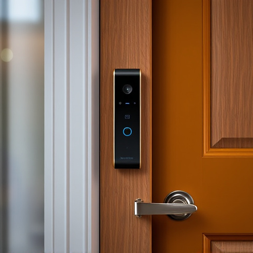 compact wireless doorbell at urban entry