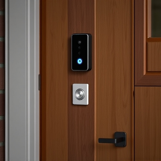 compact wireless doorbell at urban entry