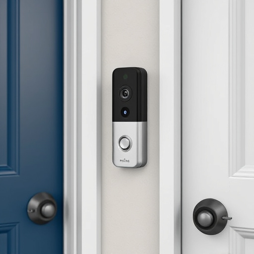 compact wireless doorbell at urban entry