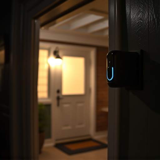 doorbell camera recording visitor at night