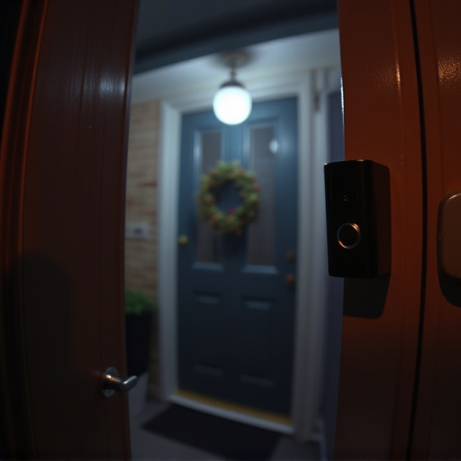 doorbell camera recording visitor at night