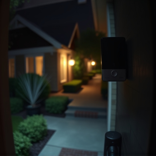doorbell camera recording visitor at night