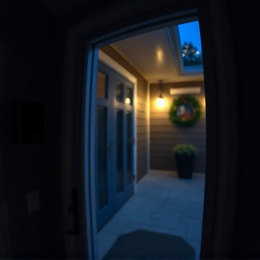 doorbell camera recording visitor at night