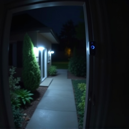 doorbell camera recording visitor at night