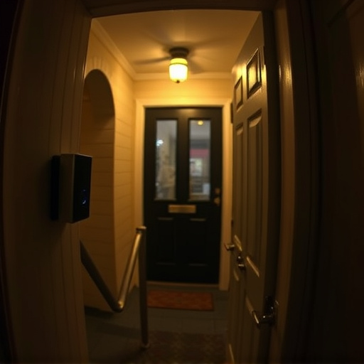 doorbell camera recording visitor at night
