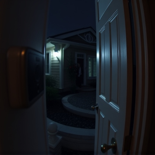 doorbell camera recording visitor at night