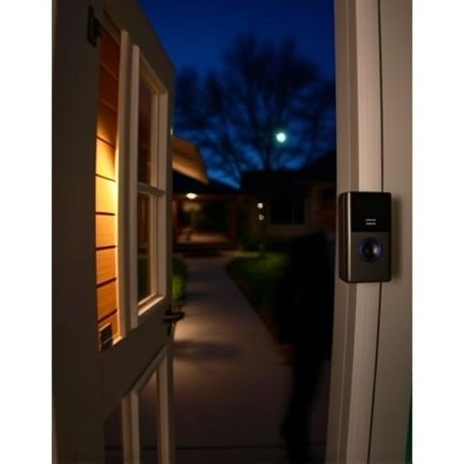 doorbell camera recording visitor at night