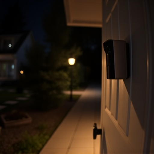 doorbell camera recording visitor at night