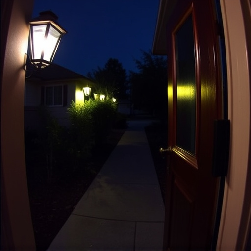doorbell camera recording visitor at night