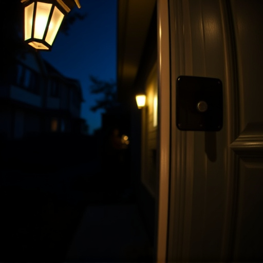 doorbell camera recording visitor at night