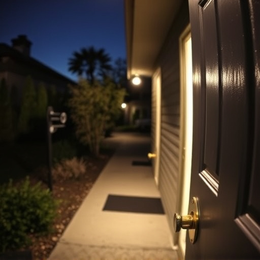 doorbell camera recording visitor at night