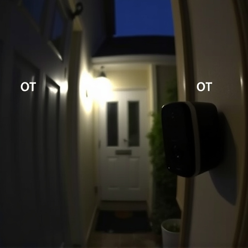 doorbell camera recording visitor at night