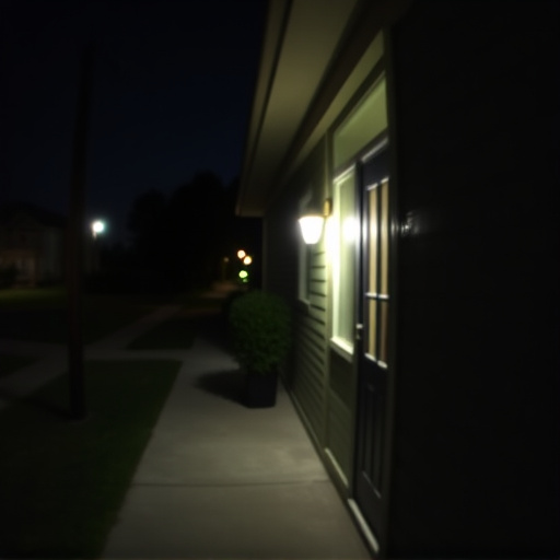 doorbell camera recording visitor at night