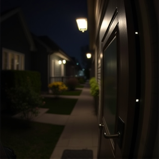 doorbell camera recording visitor at night