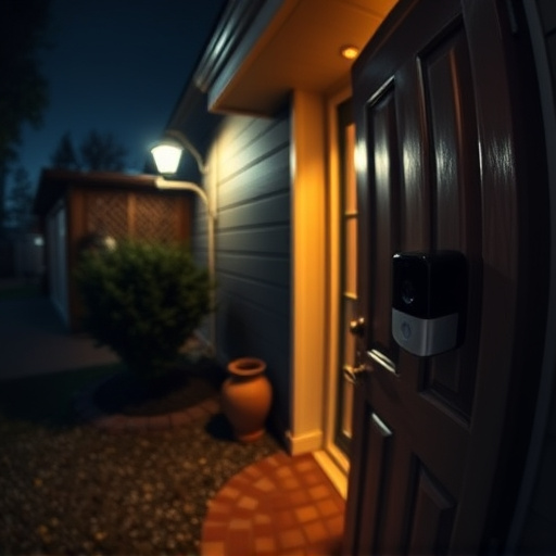 doorbell camera recording visitor at night