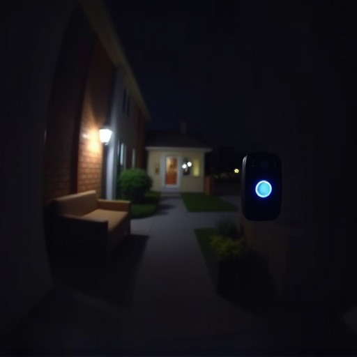 doorbell camera recording visitor at night
