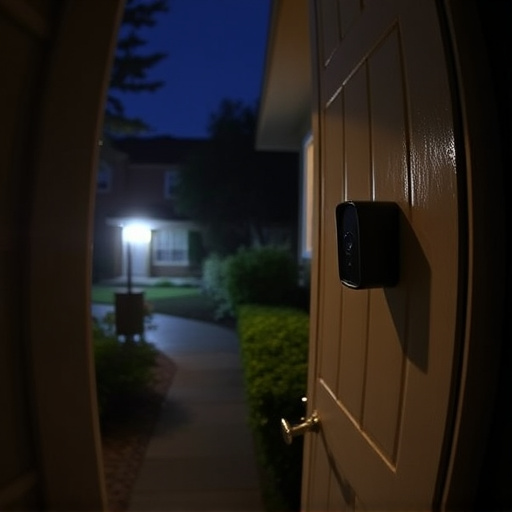 doorbell camera recording visitor at night