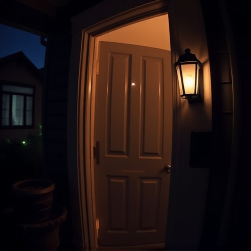 doorbell camera recording visitor at night